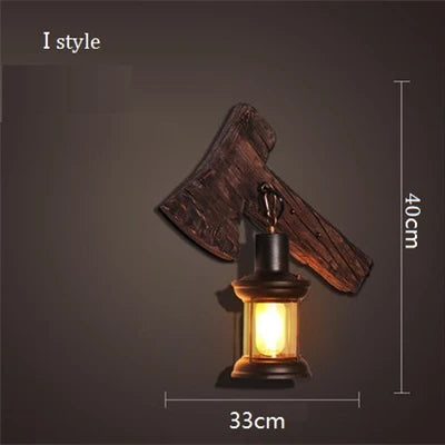 applique murale industrielle en bois style loft vintage