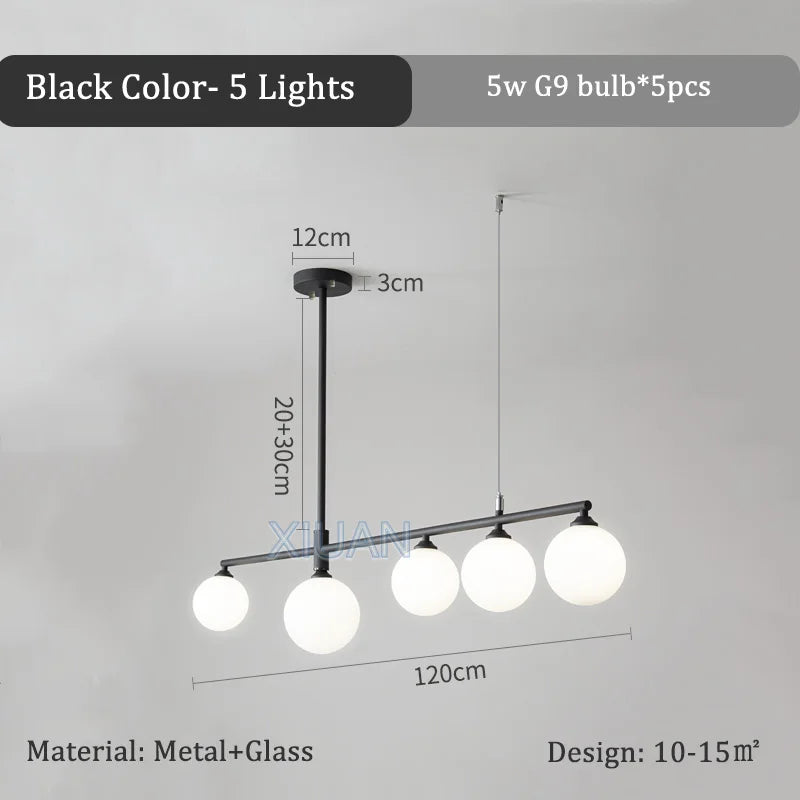 Pastoral Dining Table Pendant Lamps Long Hanging Light for Living Room Kitchen Restaurant Chandelier Fixtures Milky White Glass