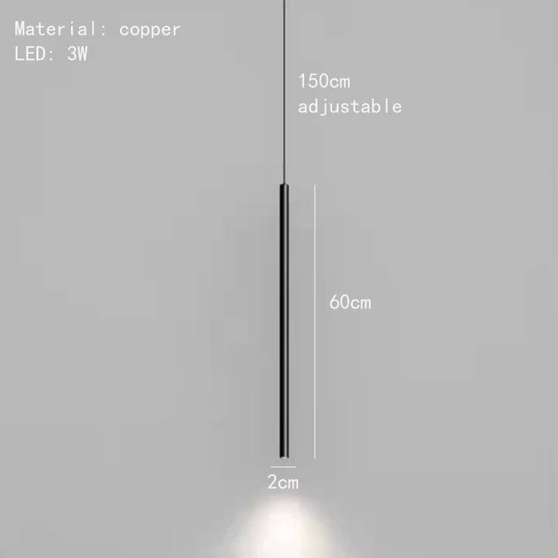 suspension minimalistes en cuivre fil réglable 4000k