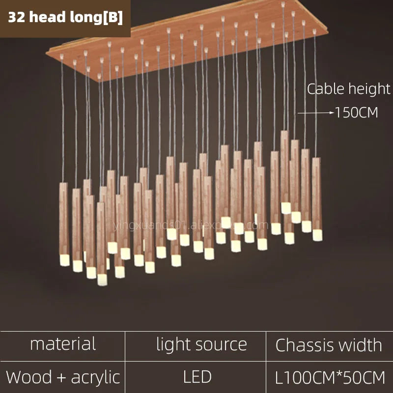 lustre suspendu moderne en bois pour tous les espaces