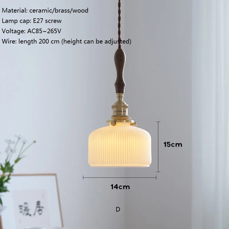suspension led en céramique japonaise pour cuisine restaurant