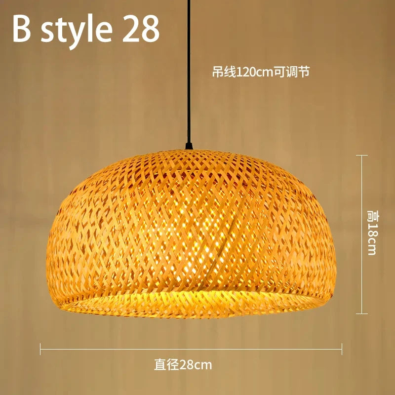 lustre style chinois fait main en bambou tissage pastoral vintage