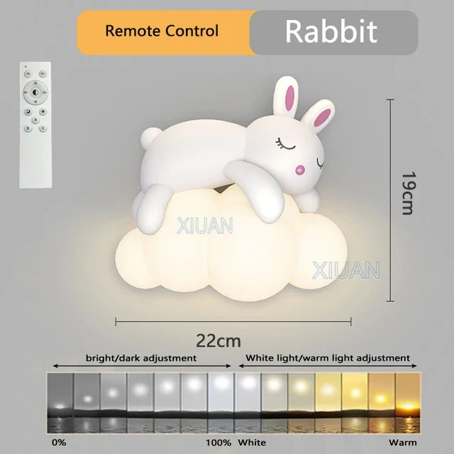 applique murale ours polaire et lapin pour chambre d'enfants
