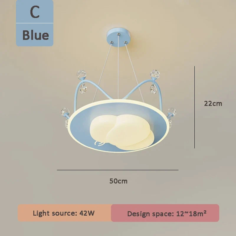 lustre nuage cristal romantique pour chambre d'enfant décoratif