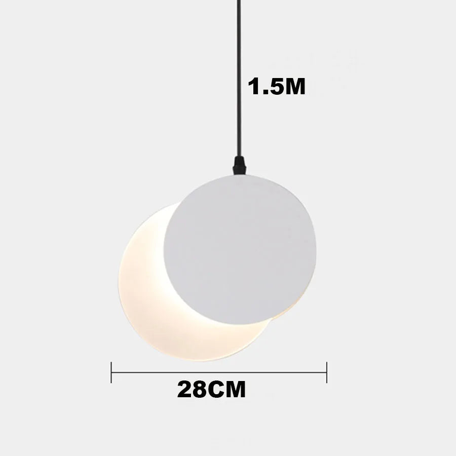 suspension moderne lumière décorative design lune intérieur