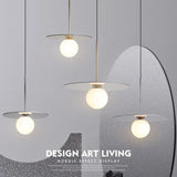 suspension modernes en verre led pour bar restaurant nordique