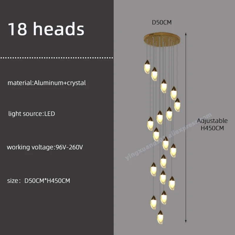 lustre en cristal design de luxe pour éclairage moderne