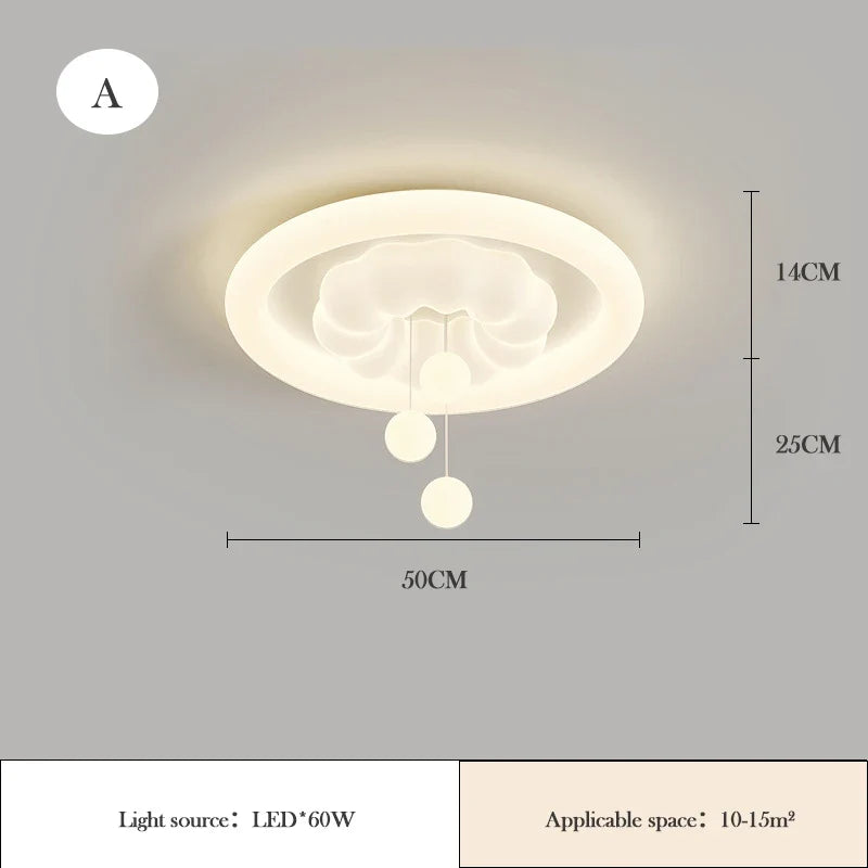plafonnier nuage pour chambre d'enfant style crémeux et ludique