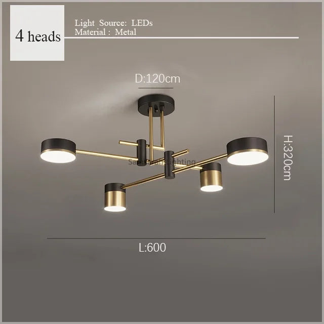2024 LED Chandelier Lighting Modern Living Room Kitchen Decoration Indoor Metal Hanging Light Fixtures For Drawing Room