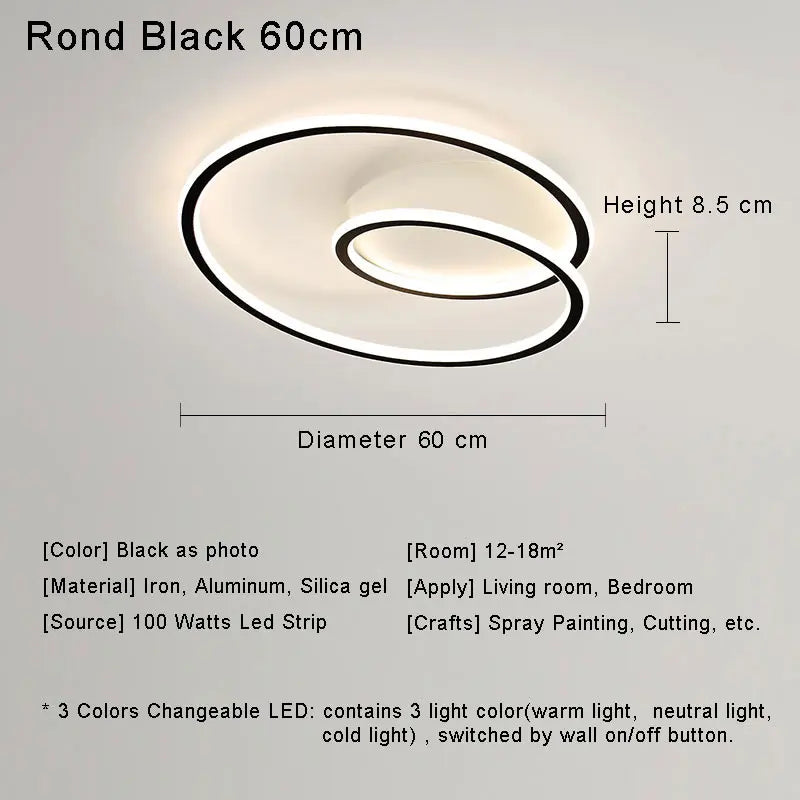 plafonnier led moderne pour éclairage intérieur décoratif