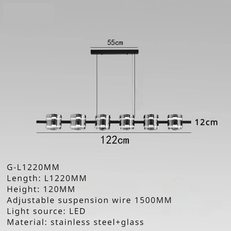 lustre sandyha moderne minimaliste abat-jour verre led suspendu