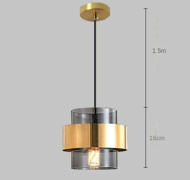 Suspension en verre moderne restaurant café bar suspension luminaire or fer forgé abat-jour en verre lampe suspendue créative
