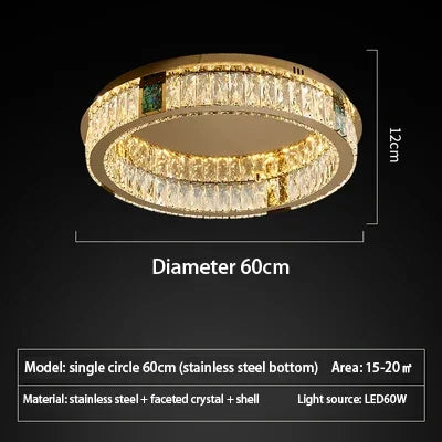 plafonnier en cristal de luxe à led pour décoration intérieure