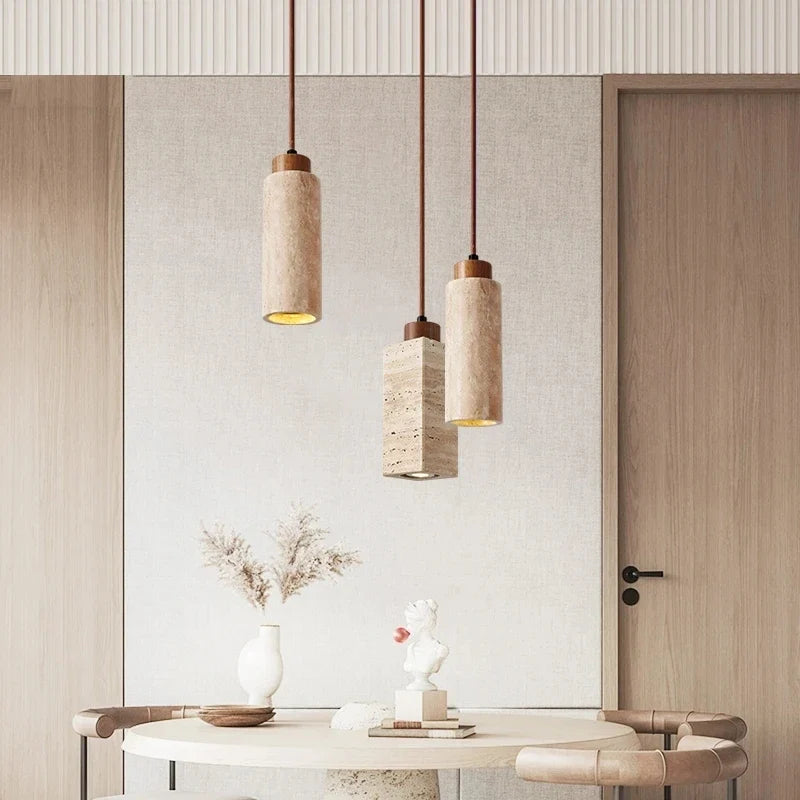 ensemble de 3 suspensions wabi sabi naturelles led