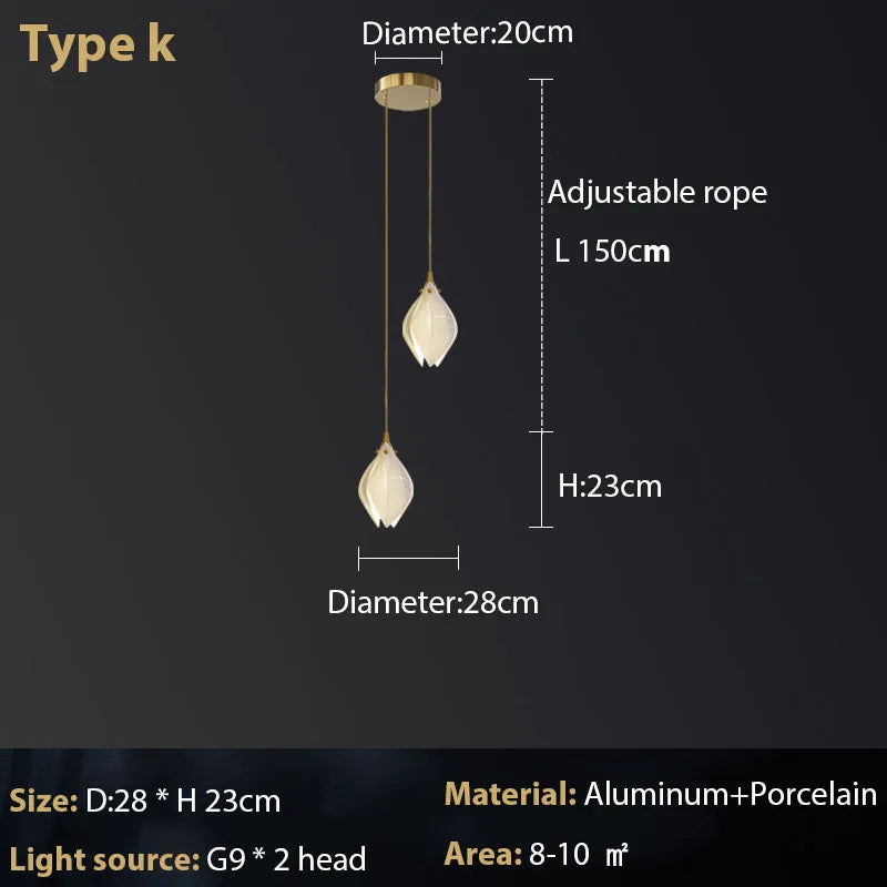 Lustre Magnolia en céramique
