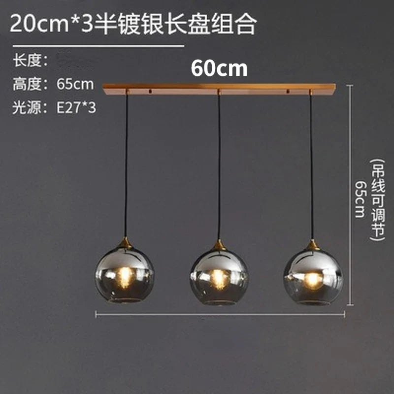 lustre nordique en verre fumé suspension simple luxe