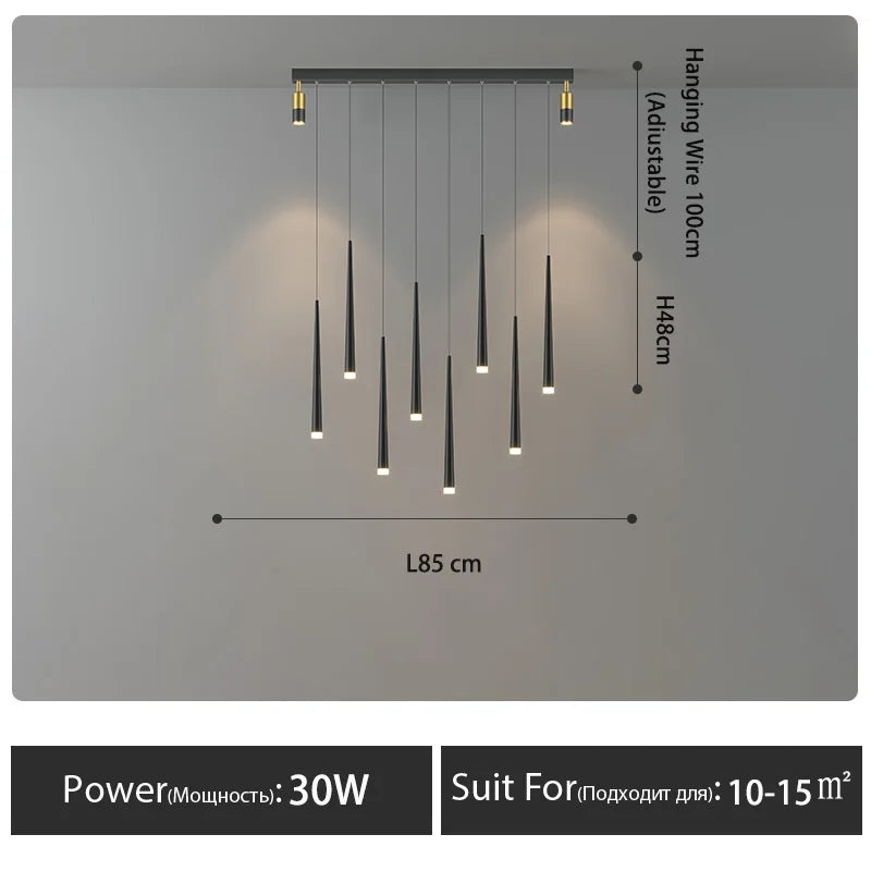 lustre moderne lumineux à économie d'énergie pour une ambiance chaleureuse
