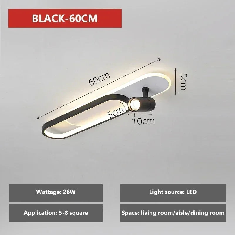 plafonnier moderne à leds avec projecteur pour décoration maison