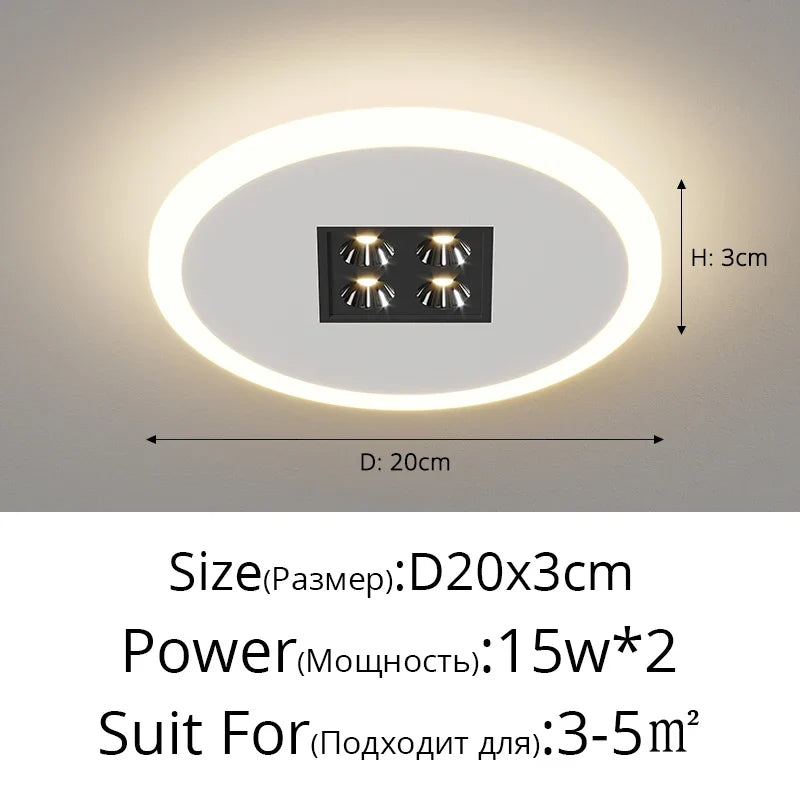 plafonnier sans aspiration magnétique monté en surface décoratif