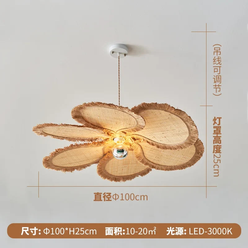 suspension pétale design artistique en fleurs tissées