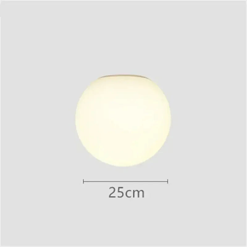 applique murale led moderne abat-jour rond en verre blanc