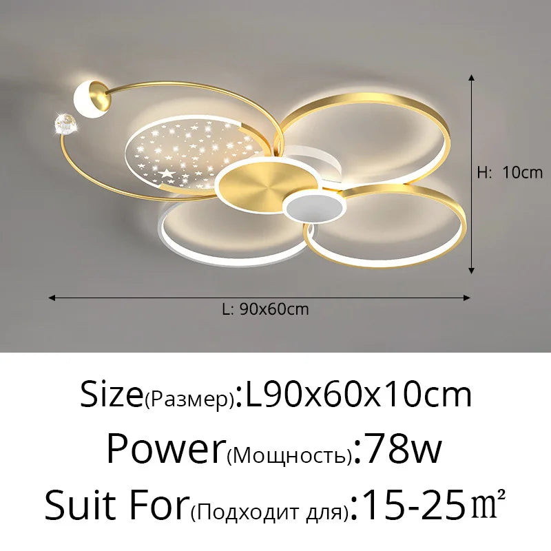 plafonnier led doré style nordique créatif pour toute la maison