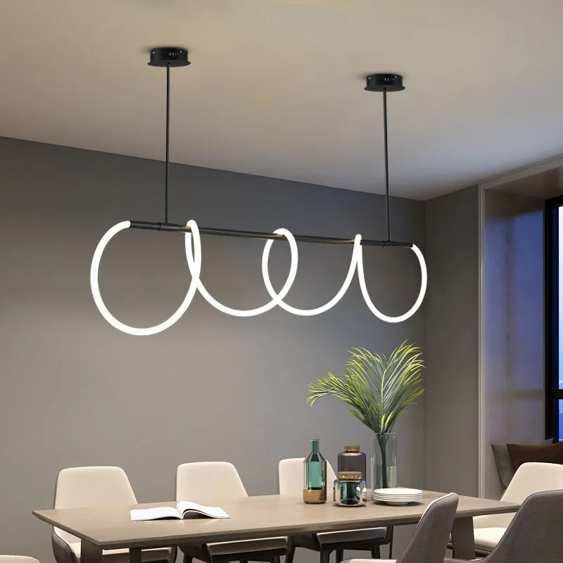 lustre led moderne long tuyau minimaliste pour bar