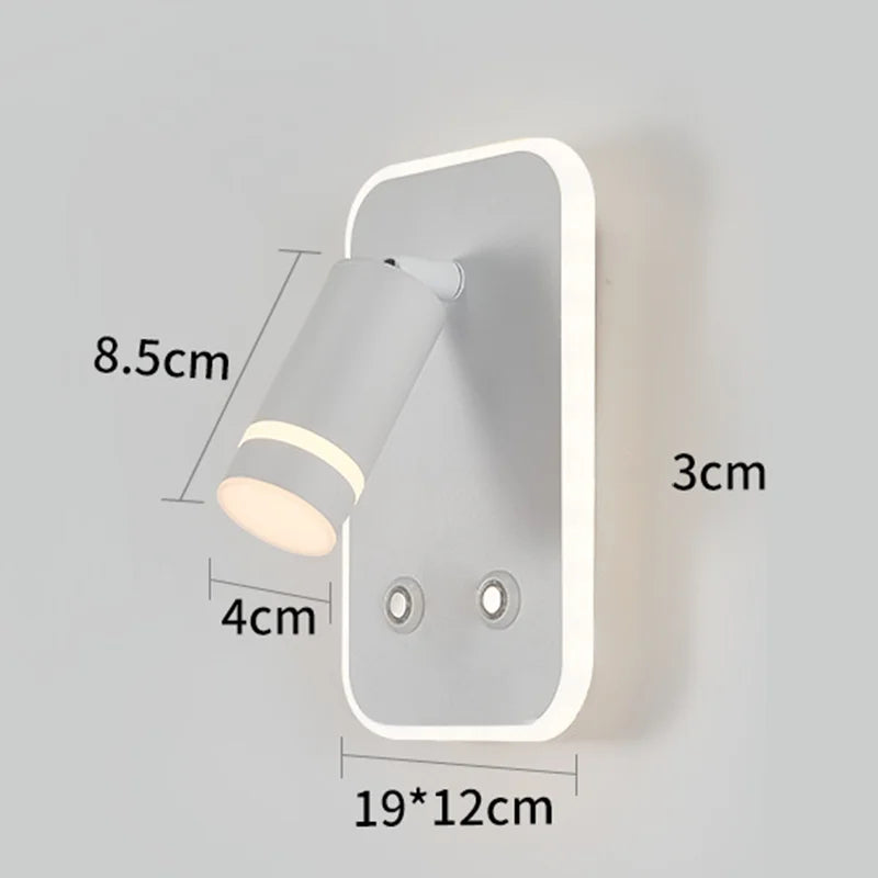 lampe de lecture led rotative avec port usb et interrupteur type-c