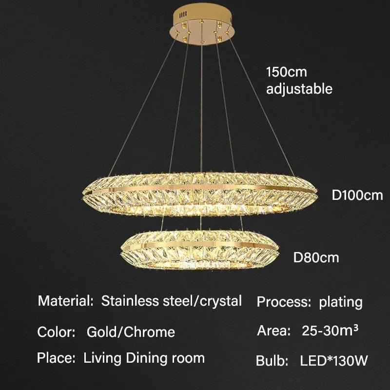 lustre de luxe en cristal led pour hôtel et bar