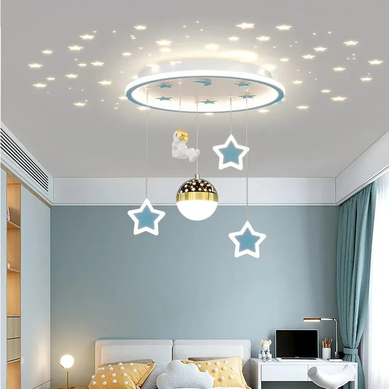 lustre étoile créatif lumineux pour chambre d'enfants