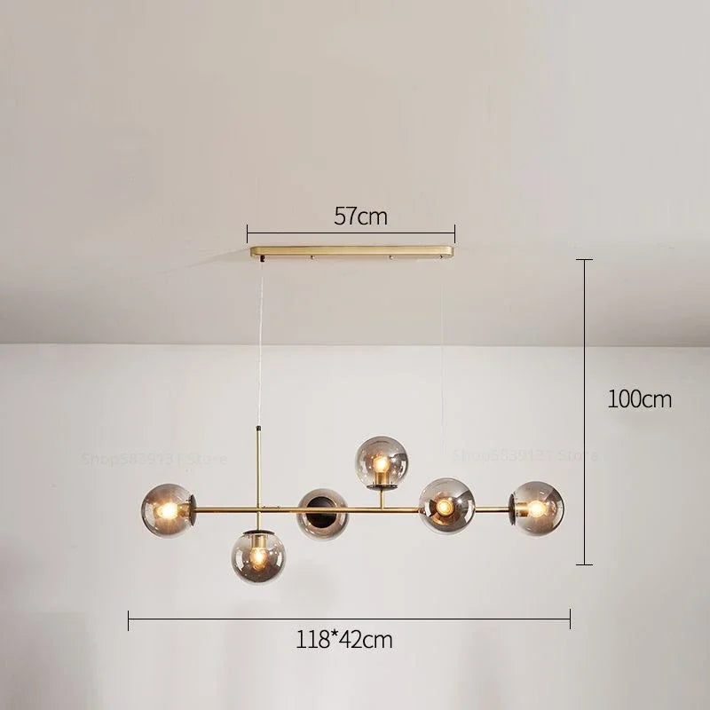 suspension nordique moderne en verre pour salon