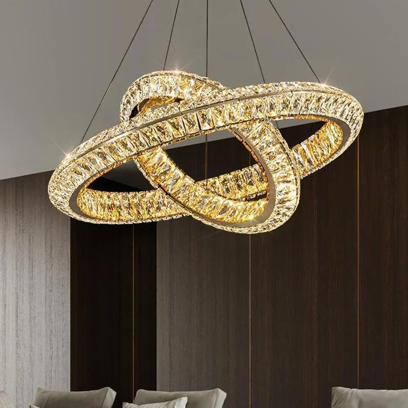 lustre de luxe en cristal led pour hôtel et bar