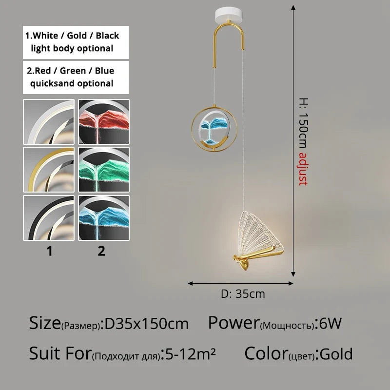 lustre créatif double tête style nordique sables mouvants