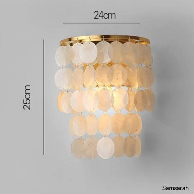 lustre nordique en coquillage avec luminaire à led