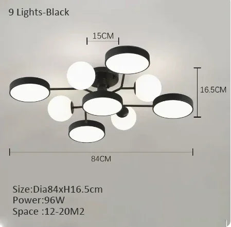 lustre led créatif pour éclairage intérieur moderne