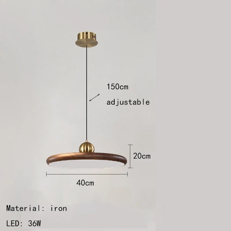 lustre en fer imitation grain de bois luminaire suspendu variable
