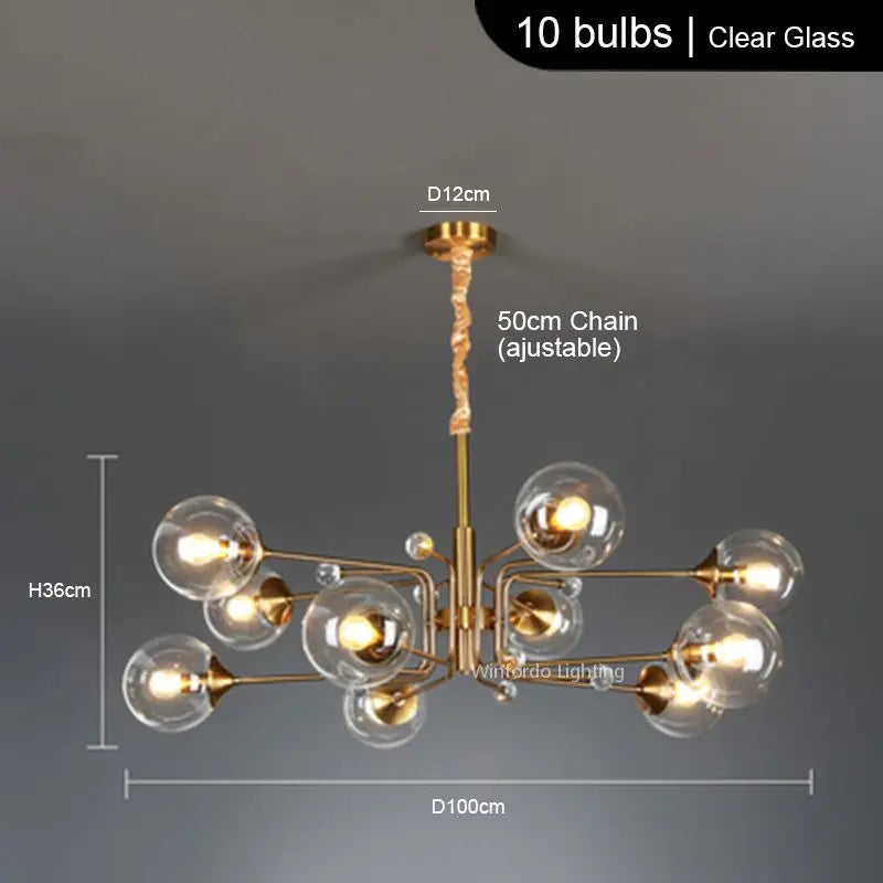 lustre led moderne 10 globes luminaire décoratif