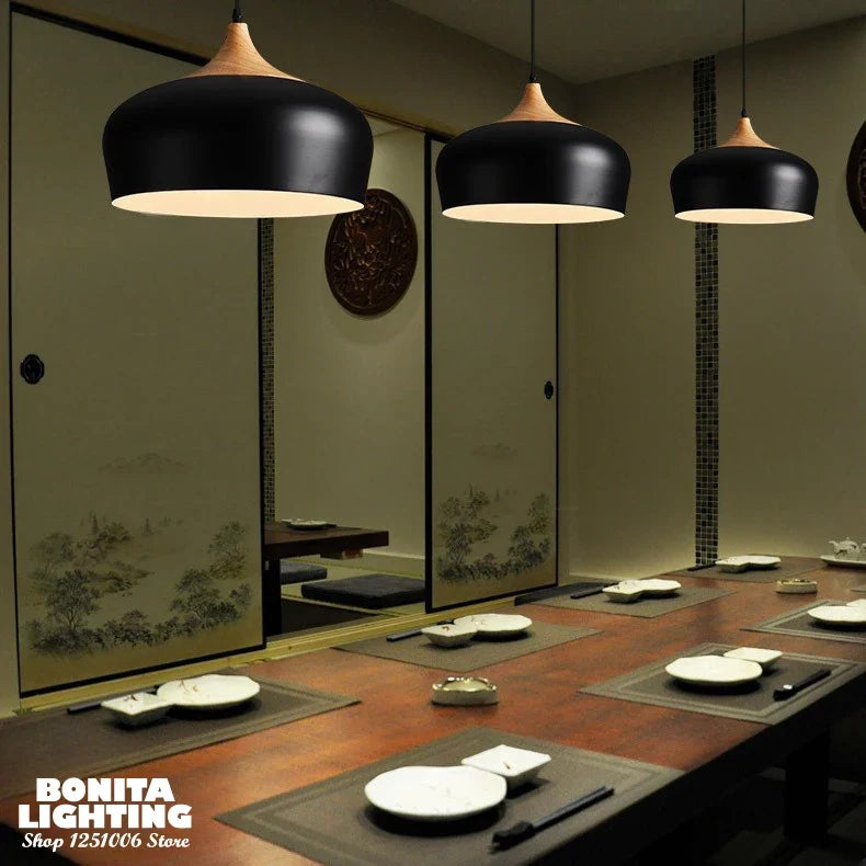 lustre en bois design nordique pour éclairage moderne