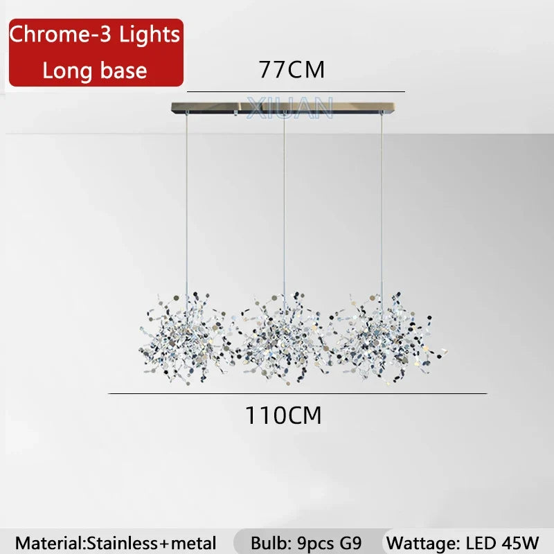 Nordic Luxury Stainless Steel Pendant Lamp Silver Chrome Dining Table Hanging Light Living Room Bar Clothes Shop Decor Lustre