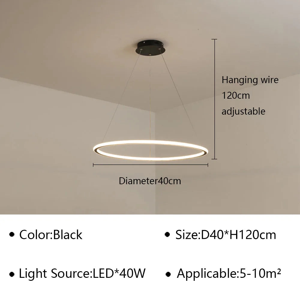 suspension moderne à LED pour décoration intérieure élégante