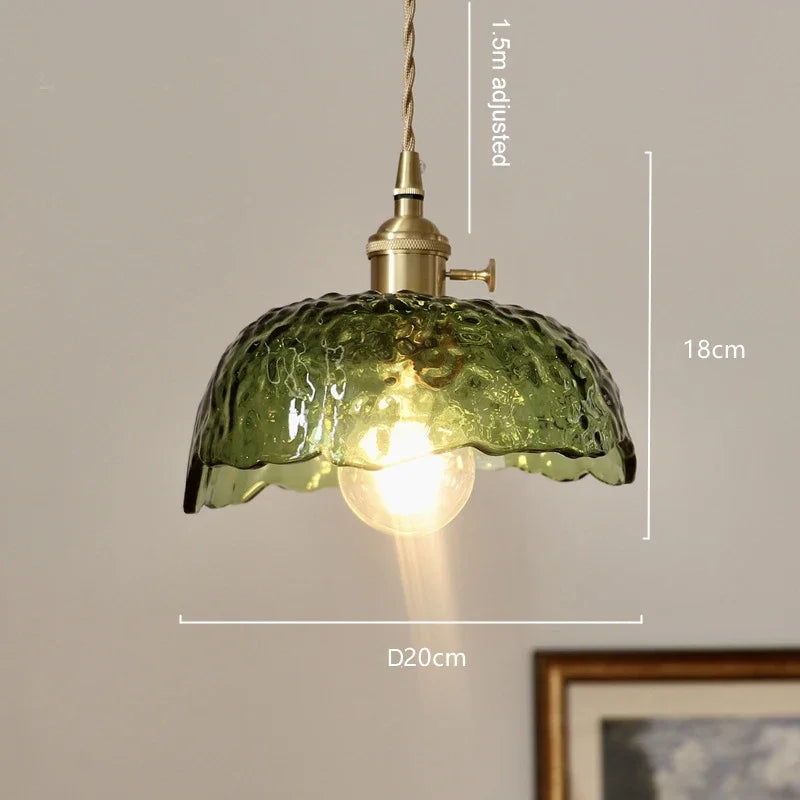 suspension en cuivre et verre pour restaurant vintage