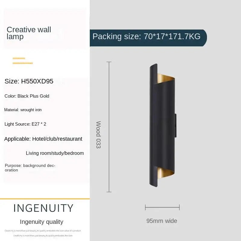 Modern living room background wall lamp, bedroom bedside wall lamp, Nordic creative E27 staircase and corridor lighting fixture