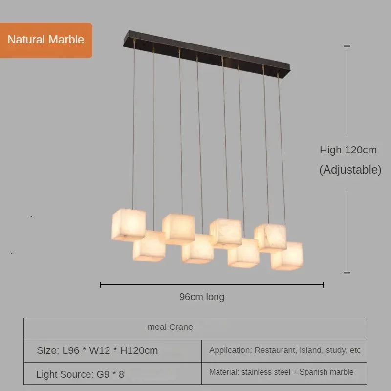 lustre en marbre espagnol style chinois minimaliste pour espace luxe