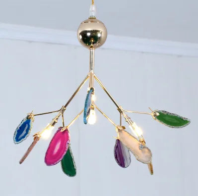 lustre led nordique bulle lumière luciole agate naturel romantique