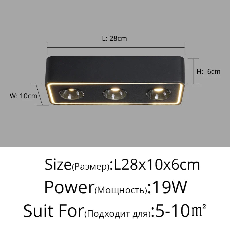 Spot carré led anti-éblouissement monté en surface