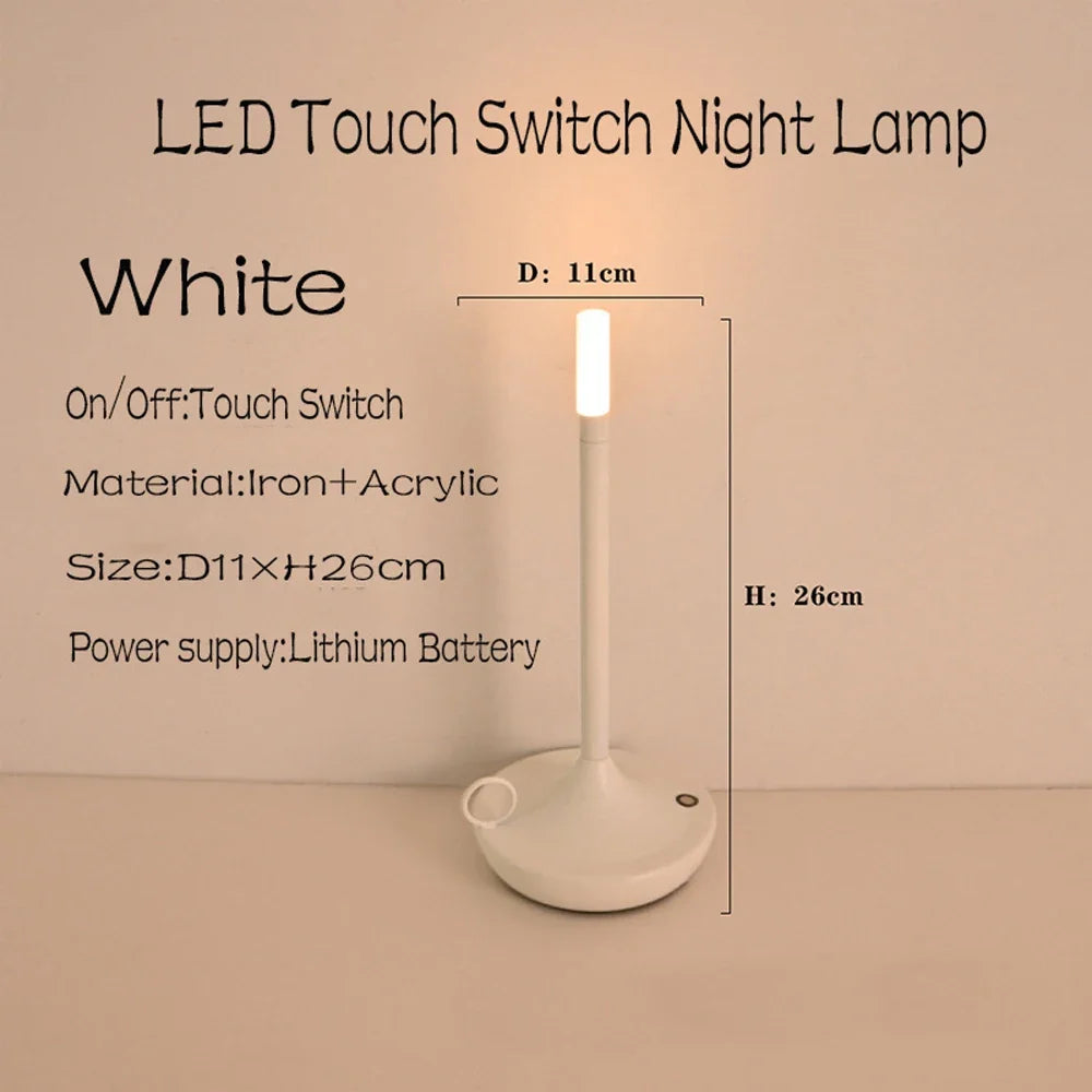 LED bougie lampe de Table de camping-car Rechargeable veilleuse tactile pour la décoration de la maison dîner atmosphère créative lampe de bureau