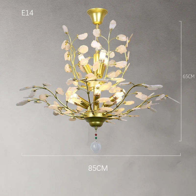 lustre led en agate naturelle idéal pour décoration romantique