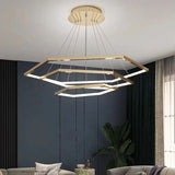 lustre hexagone led simple moderne luxe suspension