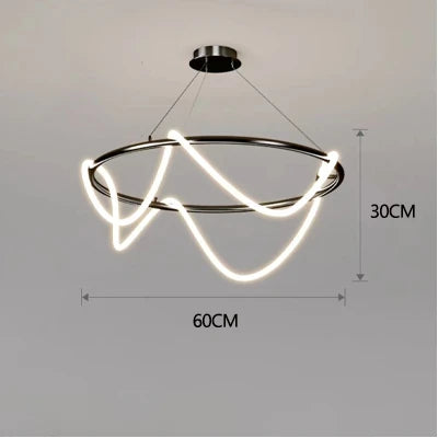 Modern minimalist hose LED restaurant chandelier used for kitchen, bar, hanging, lighting, and decorative lighting fixtures