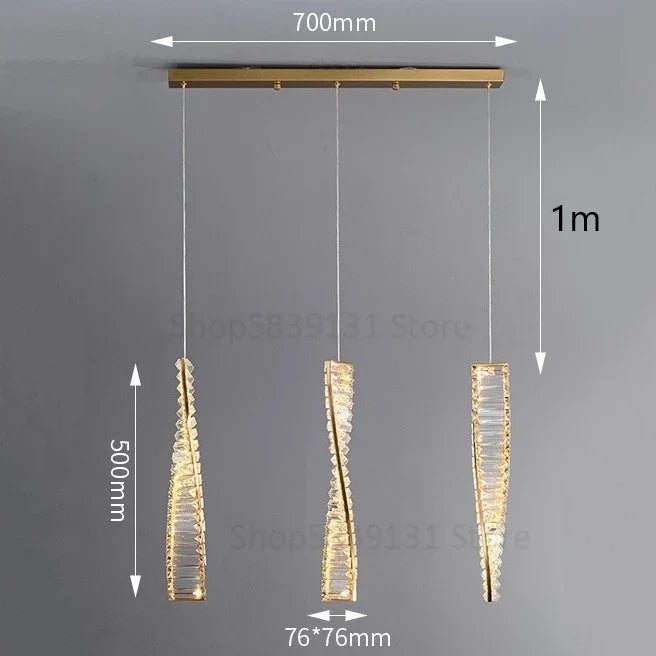 suspension en cristal moderne pour intérieur art déco minimaliste